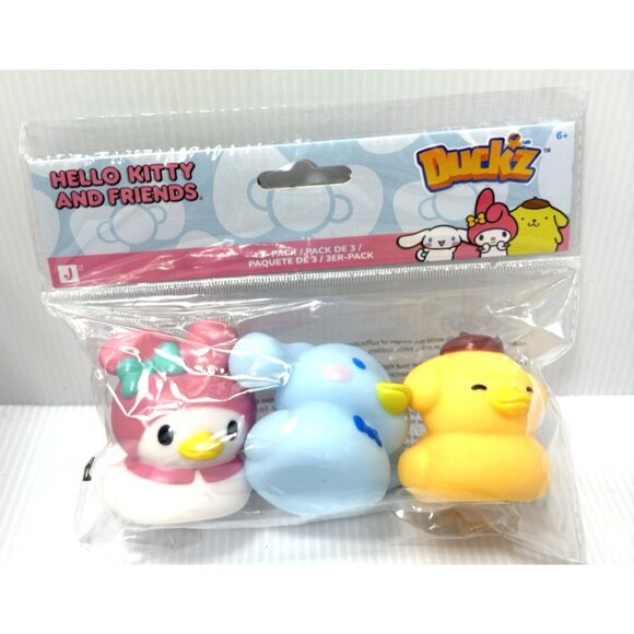 Hello Kitty Friends Duckz 3-Pack Rubber Ducks My Melody Cinnamoroll Pompompurin - Picture 3 of 7